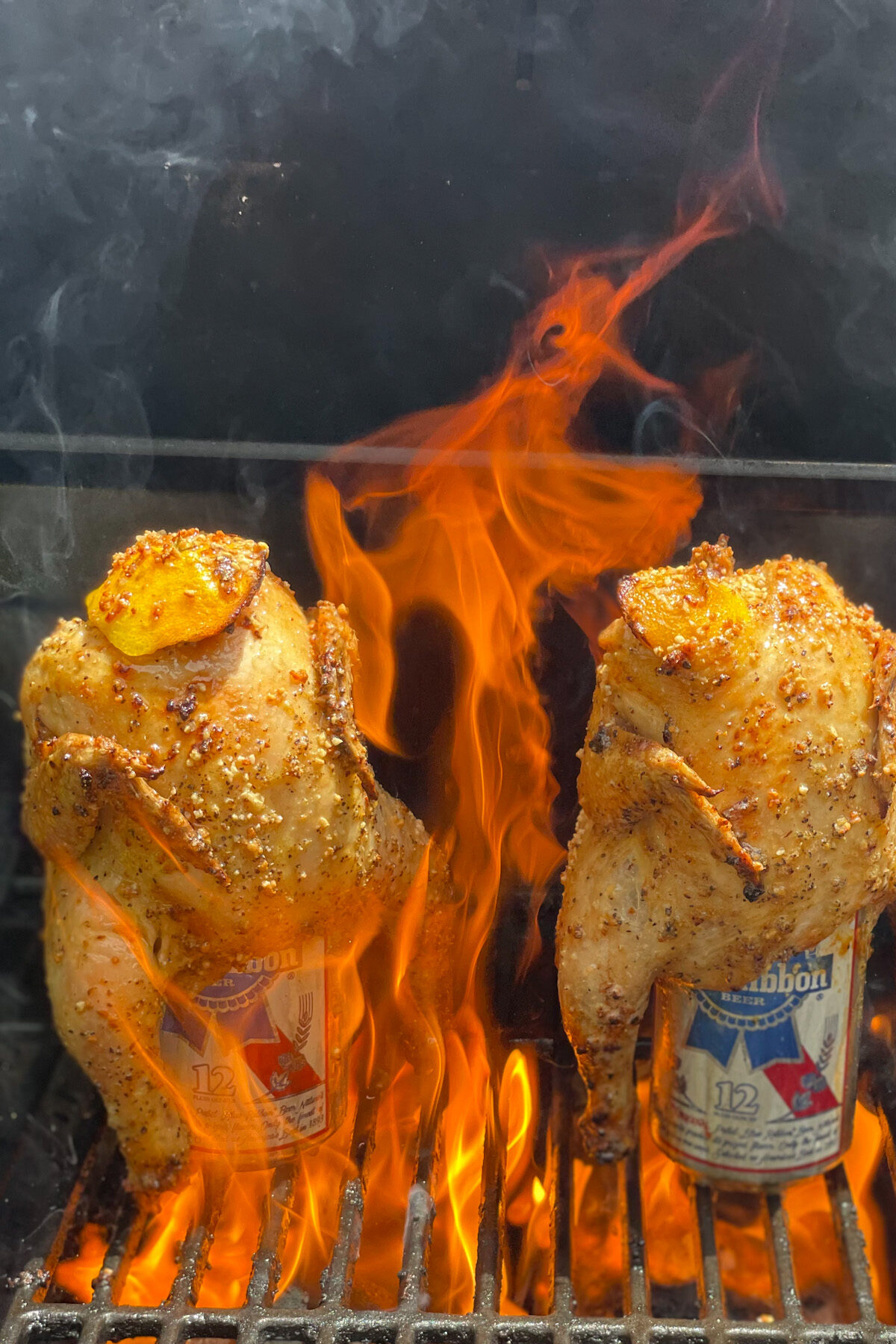 Beer Can Chicken - Flame