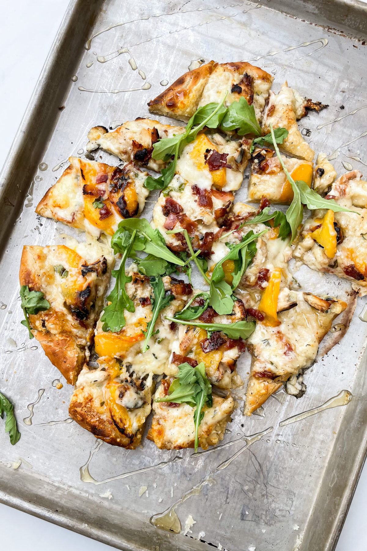 White Barbecue Chicken Peach Pizza - Recipe Cover