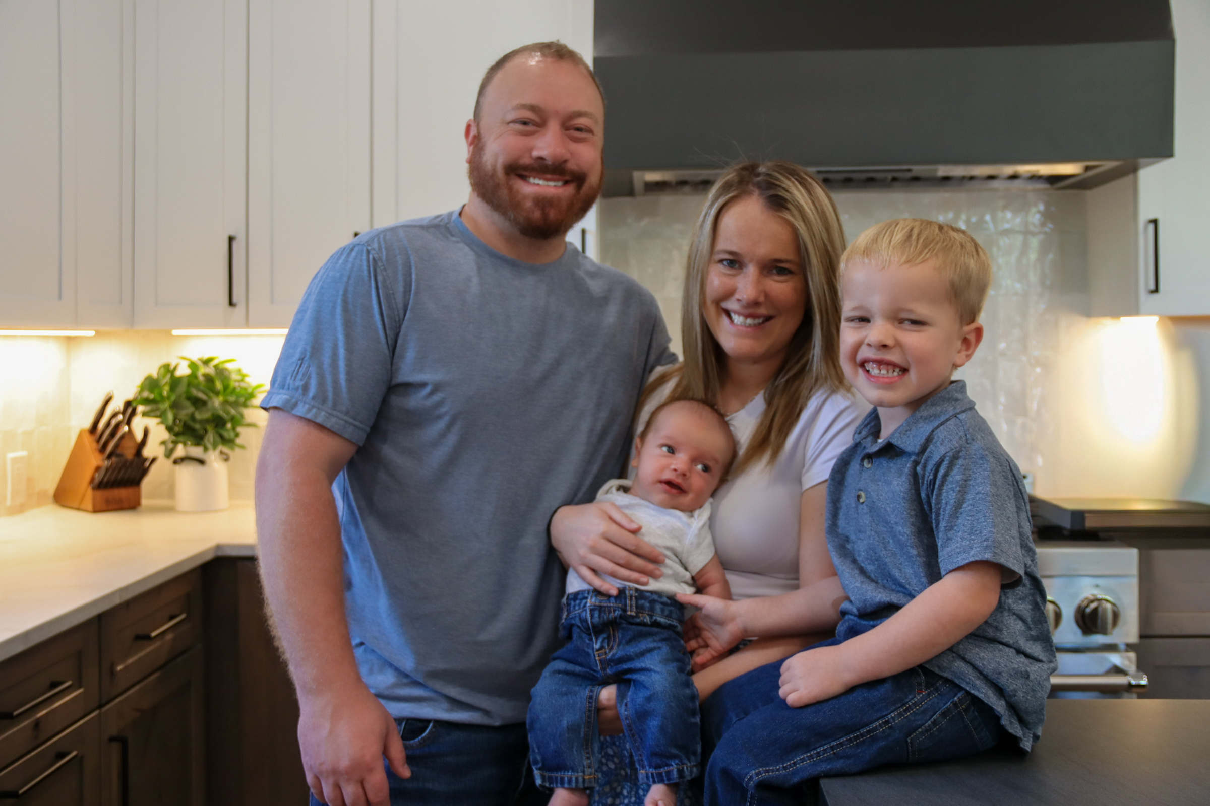 Turned Around Table Family Photo August 2025