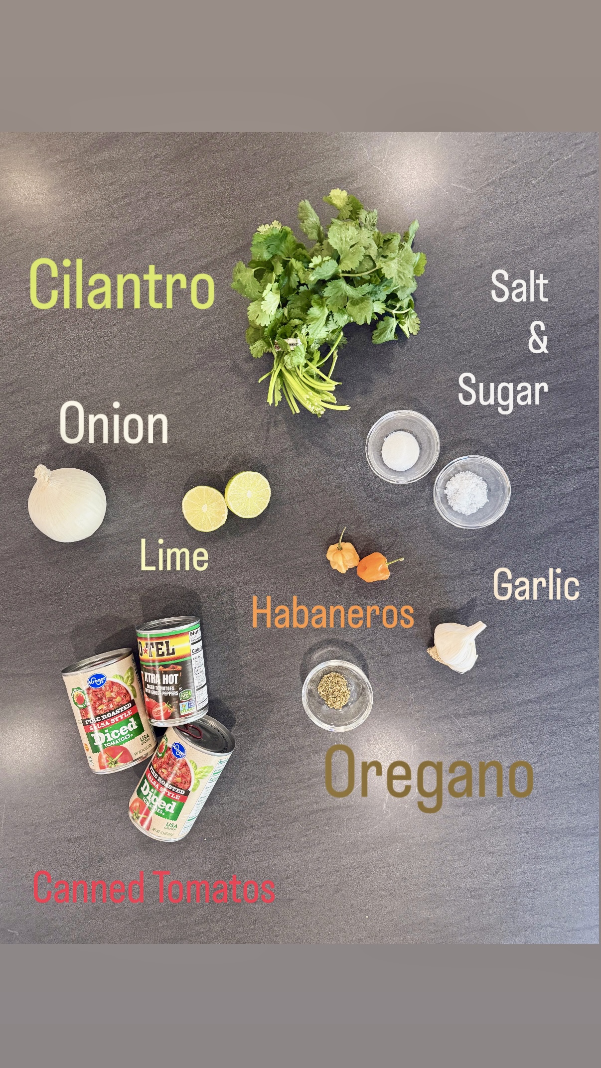 Spicy Restaurant-Style Habanero Salsa - Ingredients