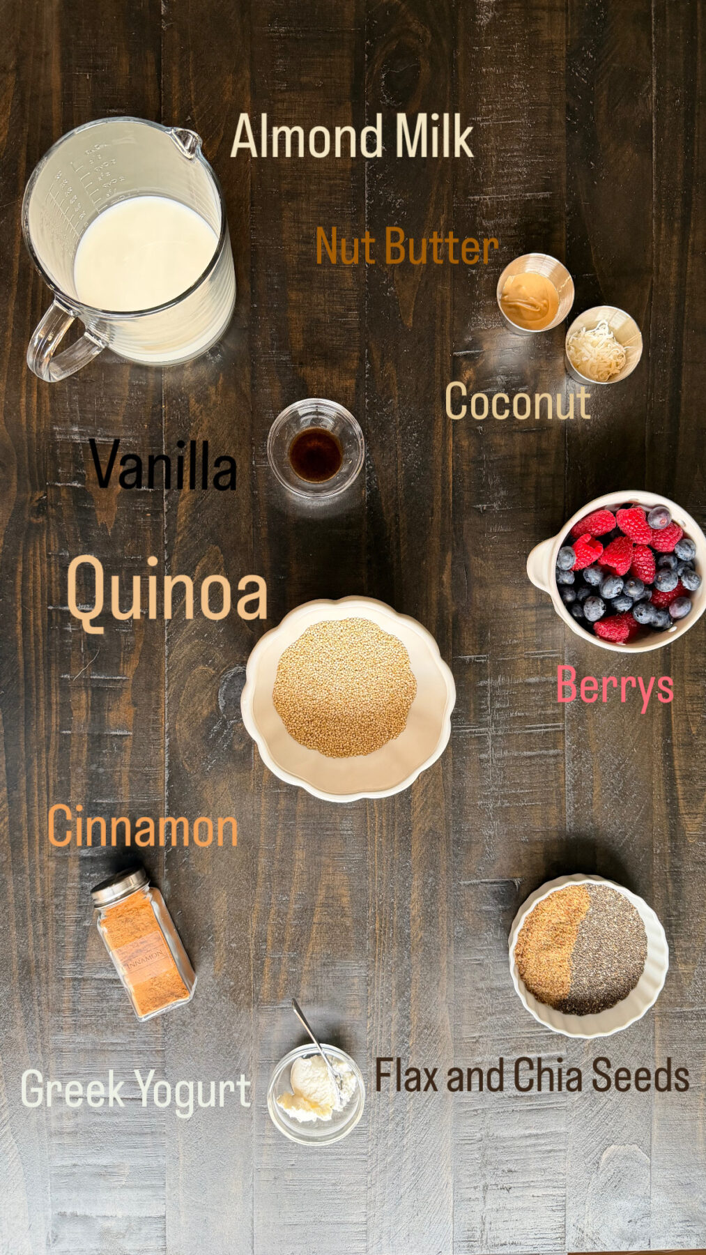 Sweet Quinoa Breakfast Bowl - Ingredients