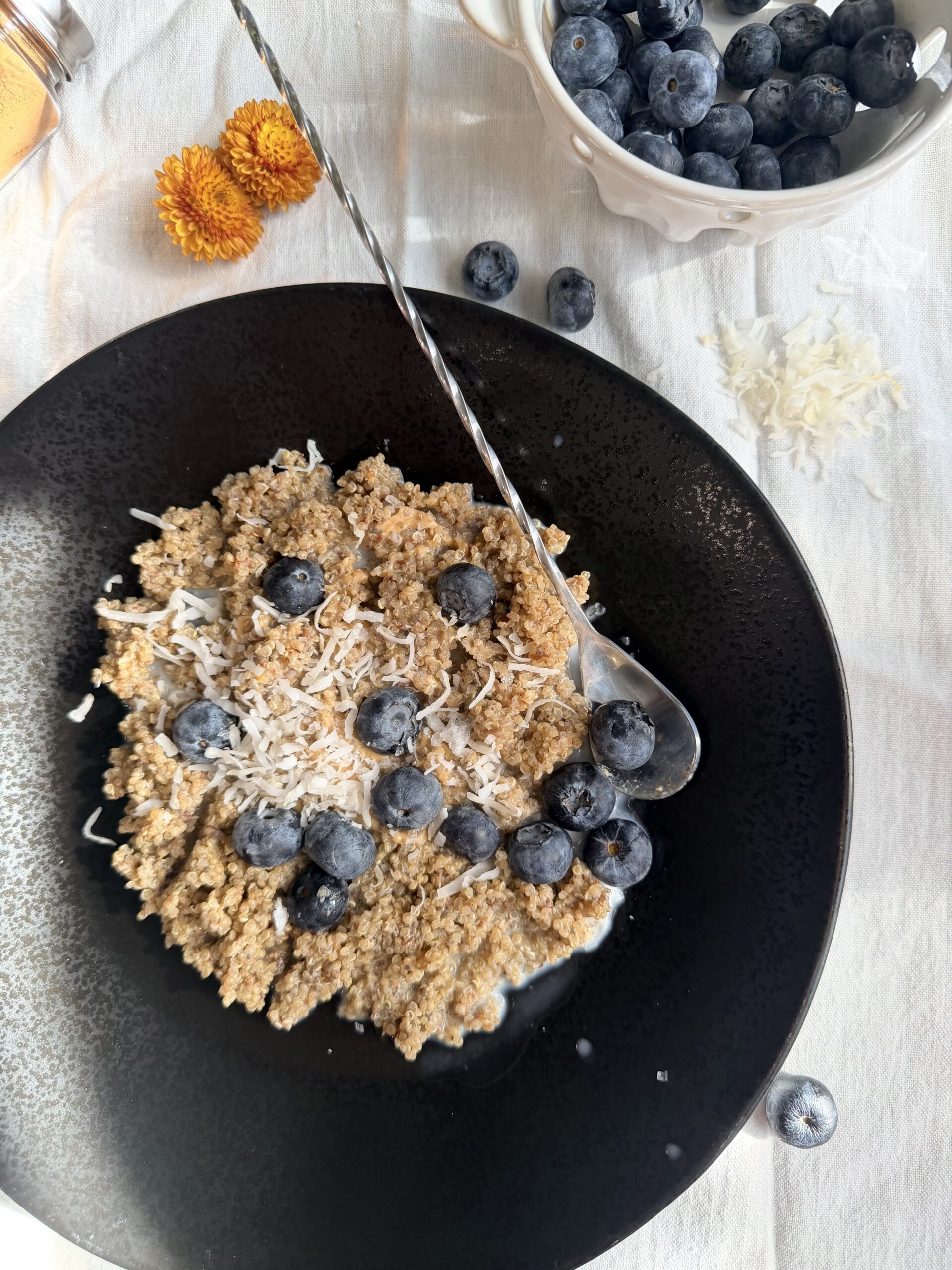 Sweet Quinoa Breakfast Bowl - Plated