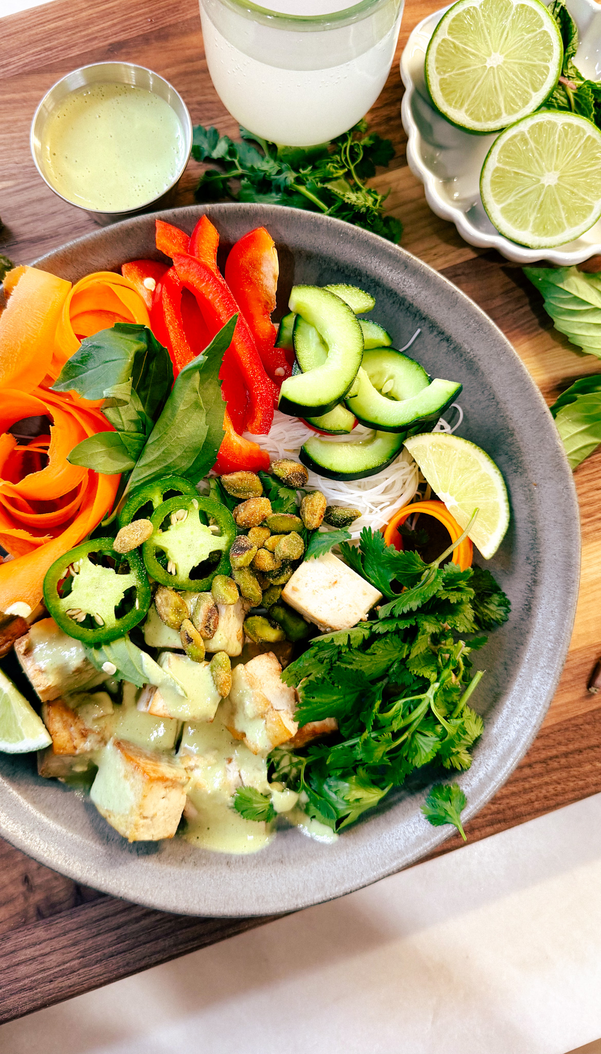 Tofu Spring Roll Bowl with Cashew-Lime Dressing - Cover Updated