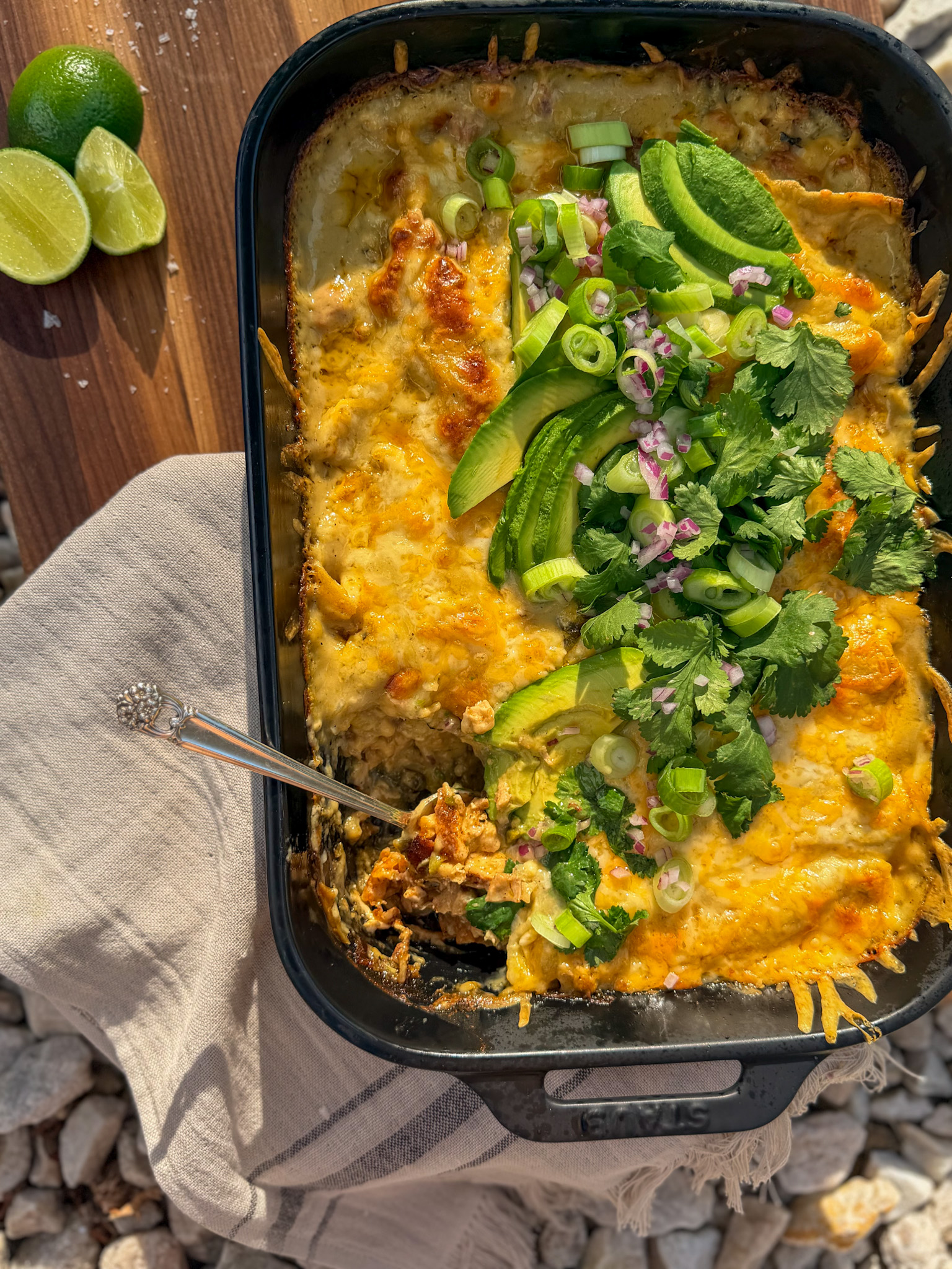 Smoked Chicken & Poblano Creamy Verde Enchiladas - Serving