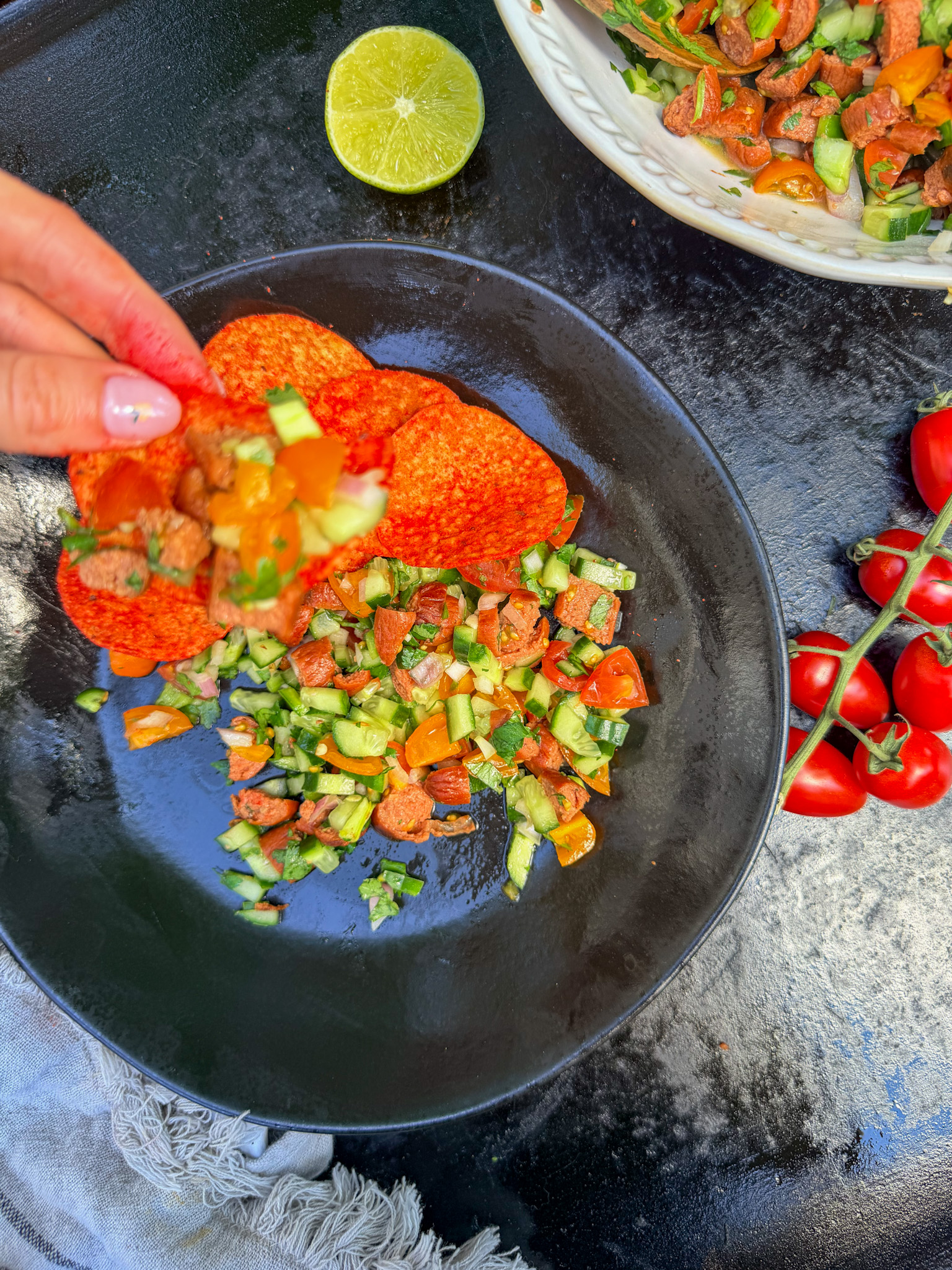 Flamin' Hot Tostitos Hot Dog Ceviche - Bite