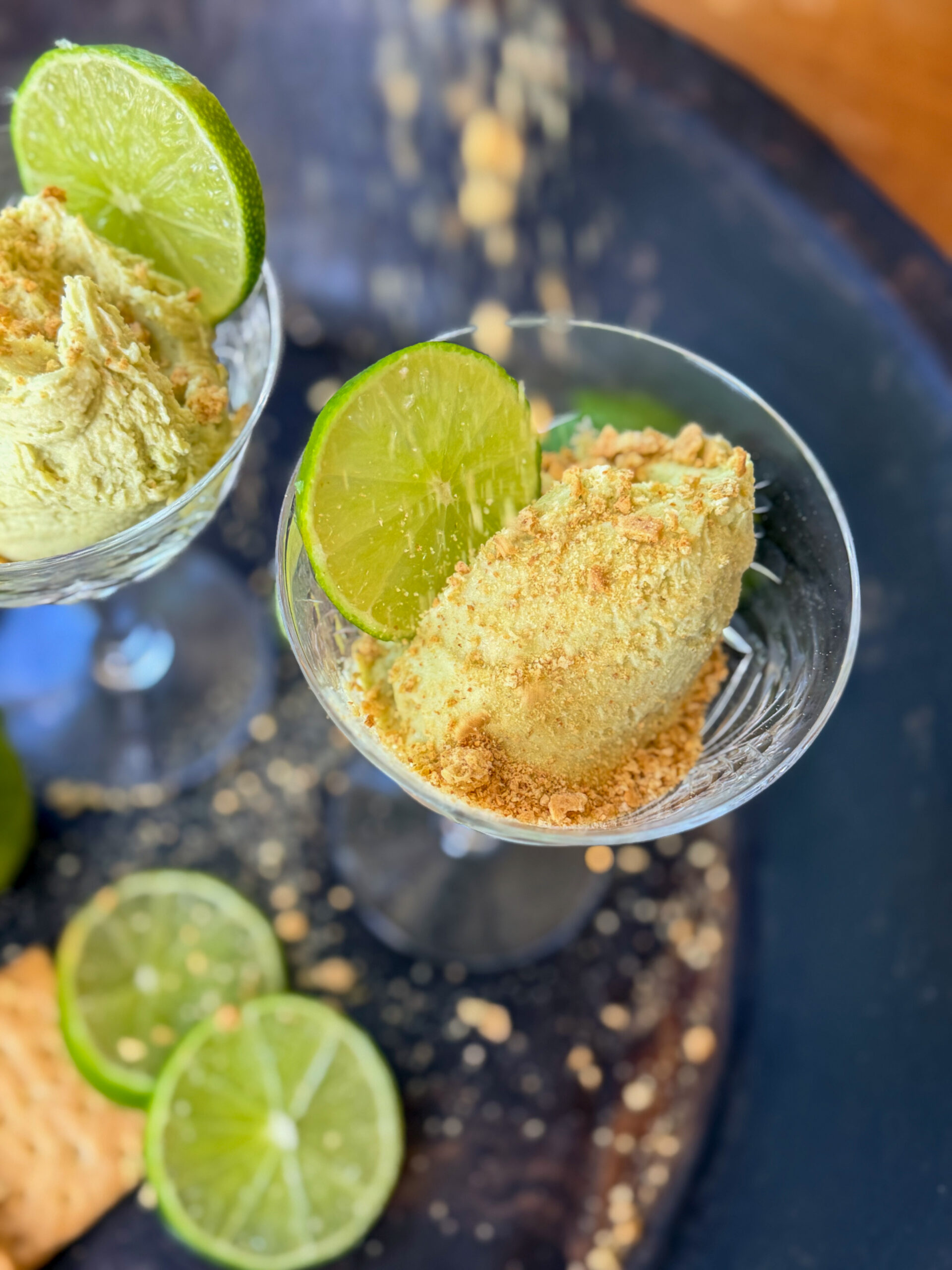 Key Lime Pie Creami - Topping with Graham Crackers